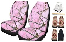 Car Seat Covers for Front Seats Pink Camo Hunting Branches Print Light Pink
