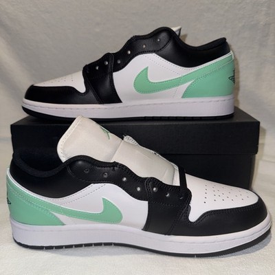 Jordan Air Jordan 1 Low - White/Black/Green Glow Size 10m Brand New. Nike Air Jordan 1 Low Shoes White Black Green Glow 553558  main image 2