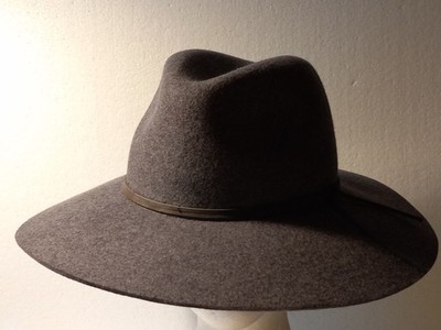 New Phenix 100% Wool Gray  Wide Brim Hat One Size Adjustable  #P-G  DE#5
