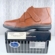 Dr. Comfort Joseph 7130 Mens Size 9.5 M Diabetic Brown Strap Shoes