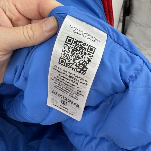 Fjallraven Mens Expedition Pack Down Jacket Flame Orange Un Blue Size Large - Picture 10 of 17