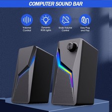 LED USB PC Lautsprecher Stereo Bass Speaker Multimedia Soundbox Für Laptop RGB