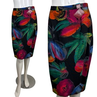 St Michael Vintage Rock Mit Blumenmuster Multicolor Neu M&S Floral Pencil - Bild 1 von 4