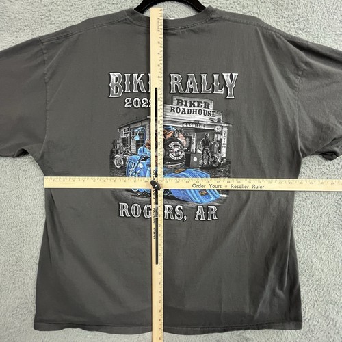 Bike Rally T-Shirt Herren 3X Grau Kurzarm Doppelseitig HAWG Biker - Bild 15 von 20