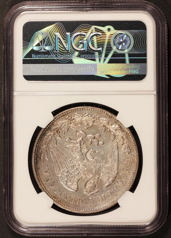 1904 Mo AM Mexico 1 One Un Peso Silver Coin - NGC MS 62 - KM# 409.2 - Image 4 of 4