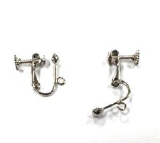 2 pairs  X  Clip-on Earring Components Screw Back Ear Wire Non Pierced Earring