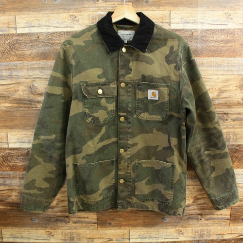 Vintage Carhartt Camouflage Hunting Jacket Size Small Button Michigan Coat