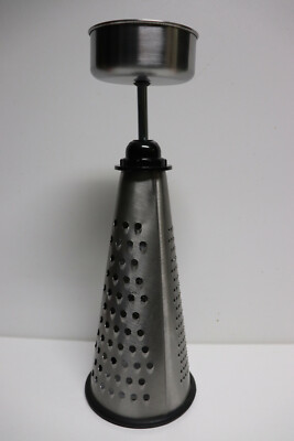 Lampe Küche Reibeisen Rund Edelstahl LED E27 Unikat Upcycling Loft Reibe Extra