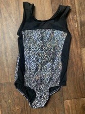Cat  Jack 1-piece Bathing Suit Girls Size 7-8 Metallic Black Shimmer One Piece