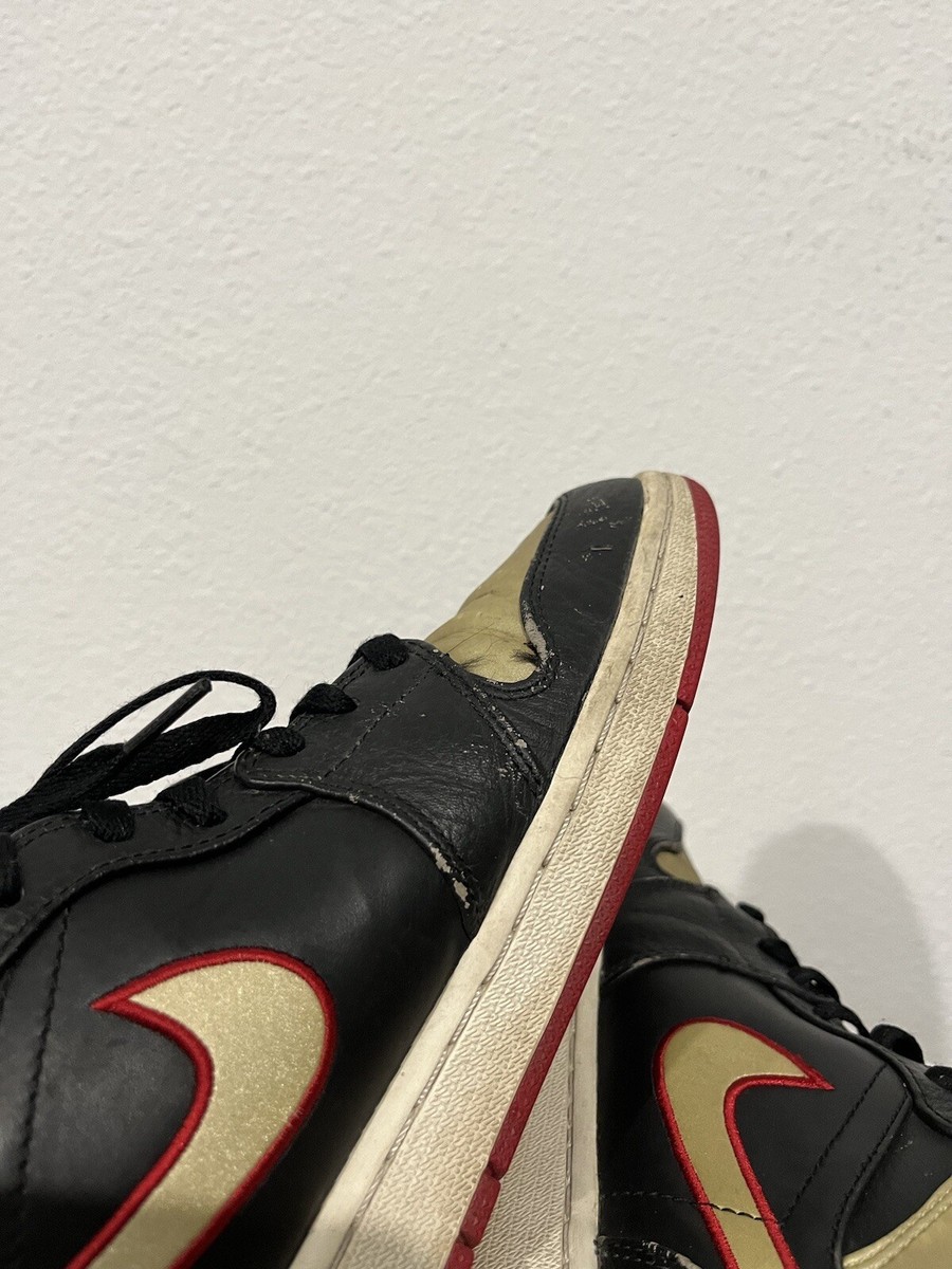 激レア air jordan 1 mid black/gym red/gold Jordan 1 Mid Black Gold Red Men's - 554724-013 - US