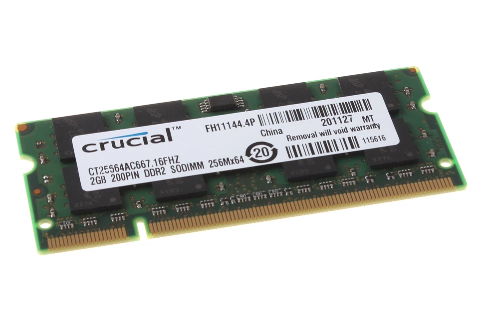 Memory RAM Crucial 2GB 2RX8 PC2-5300S DDR2 667Mhz 200PIN CL5 1.8V SODIMM Laptop - Image 3 of 4