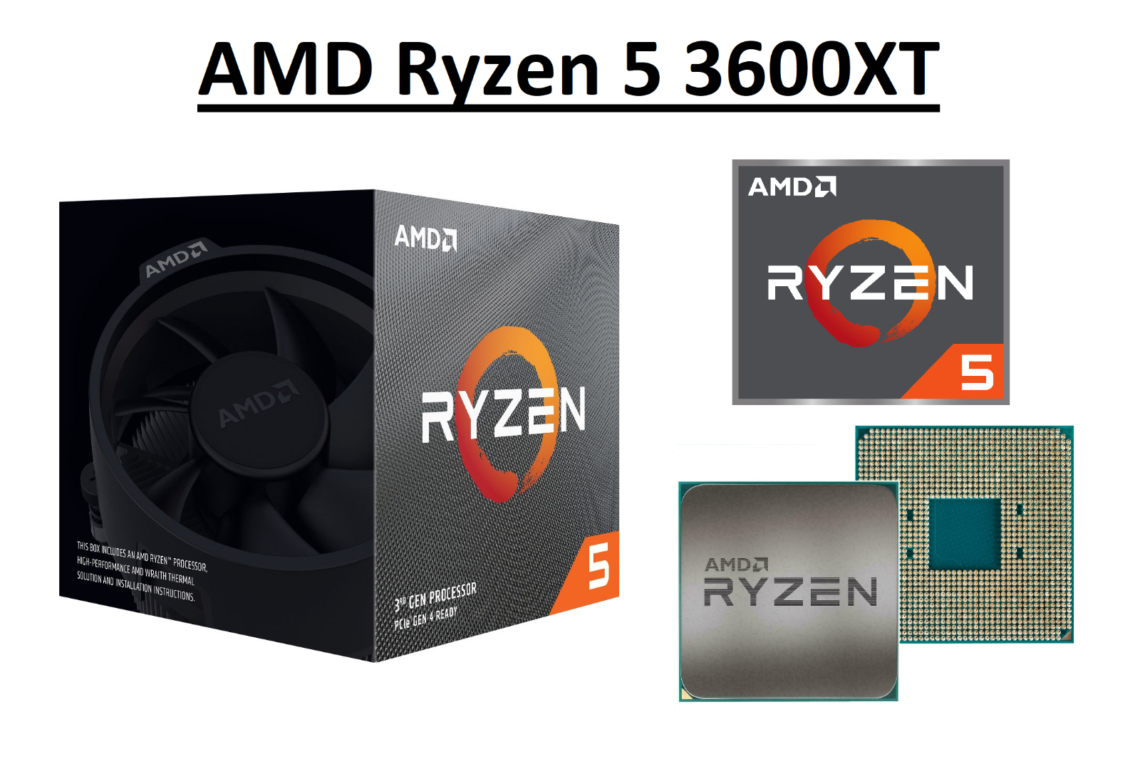 AMD Ryzen 5 3600XT Hexa Core Processor 3.8 - 4.5 GHz, Socket AM4, 95W CPU  Only