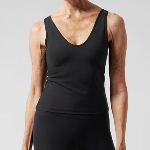 Athleta Transcend V-neck Sleeveless Active Tank Top Women’s SZ Large Black NEW