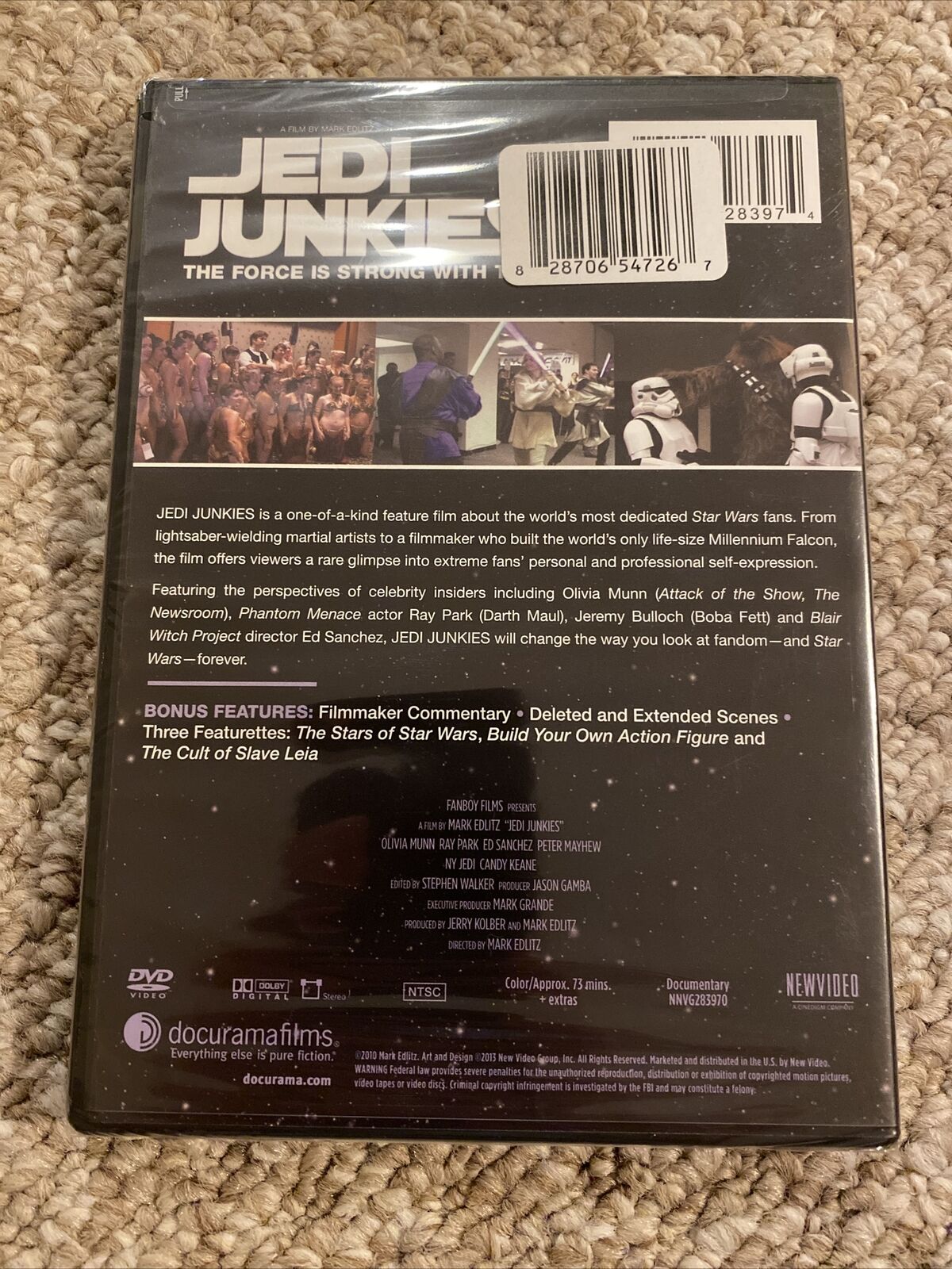 Jedi Junkies (DVD, 2013) Star Wars Fan Documentary, Ray Park, Olivia Munn  767685283974