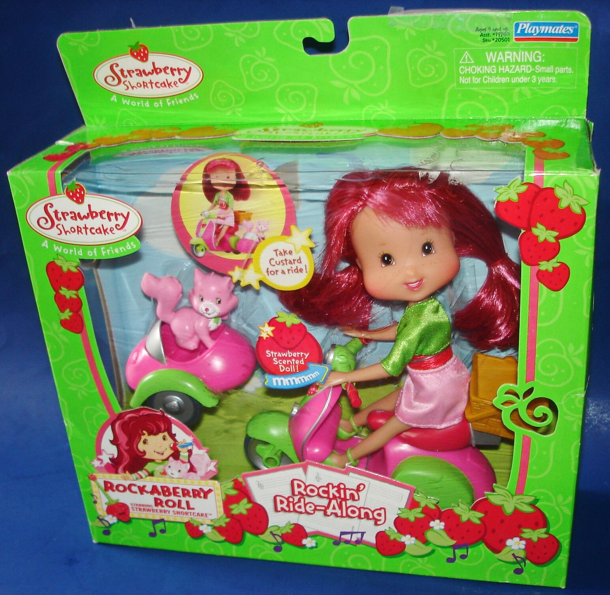 Strawberry Shortcake ROCKIN' RIDE-ALONG #20501 Doll Playmates 2008