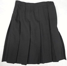 Girls R/K Black Knife Pleat Uniform Skirt Sizes 8 - 12