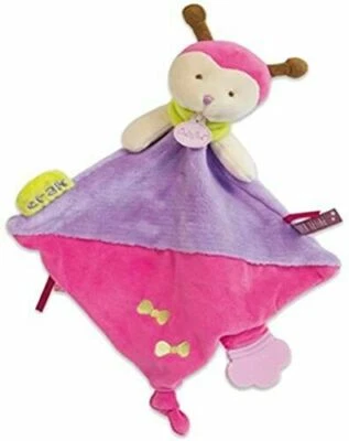 θ - Doudou Semi Plat Activités Dentition Coccinelle Mauve Rose  Baby Nat - Photo 1/3