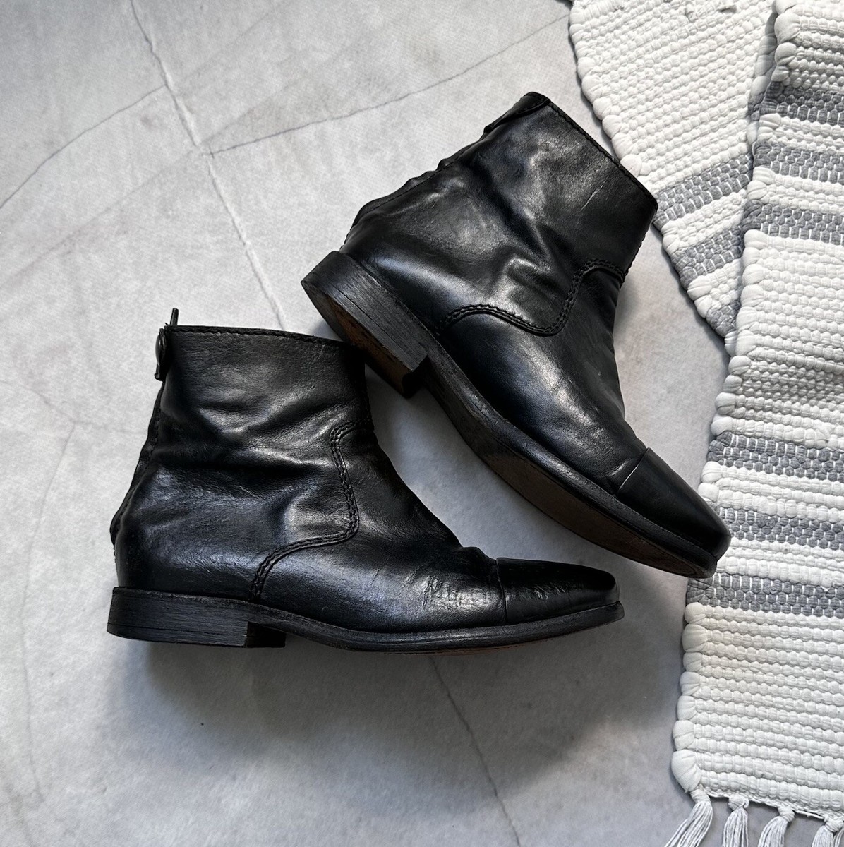 Last Conspiracy Leather Ankle Boots LOFN soft BLACK – the last conspiracy main image 2