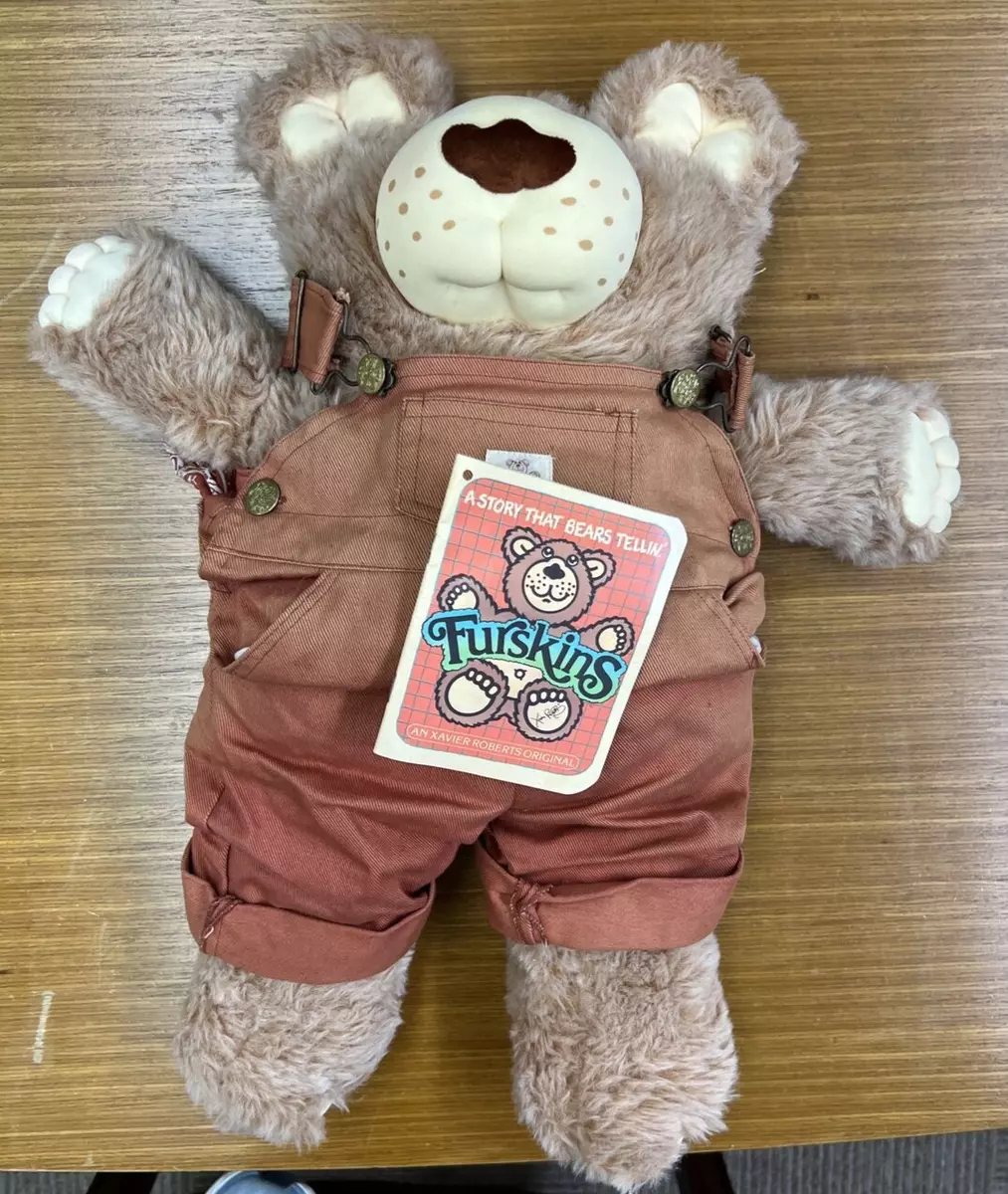 XAVIER ROBERTS VINTAGE 1984 DUDLEY FURSKINS BEAR PLUSH IN ORANGE
