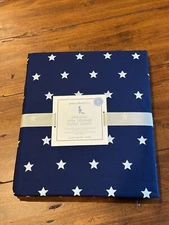 Pottery Barn Kids Organic Navy Blue STAR TODDLER Duvet cover New w/tags