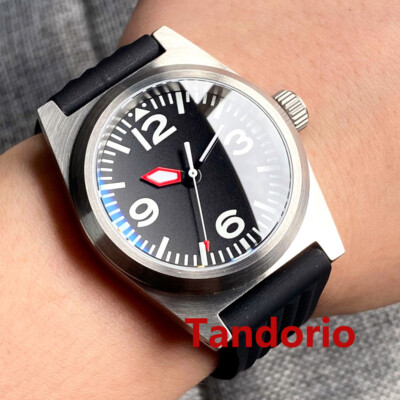 38mm Sapphire Glass Double Bow Black Dial NH35A PT5000 Automatic Men's Watch