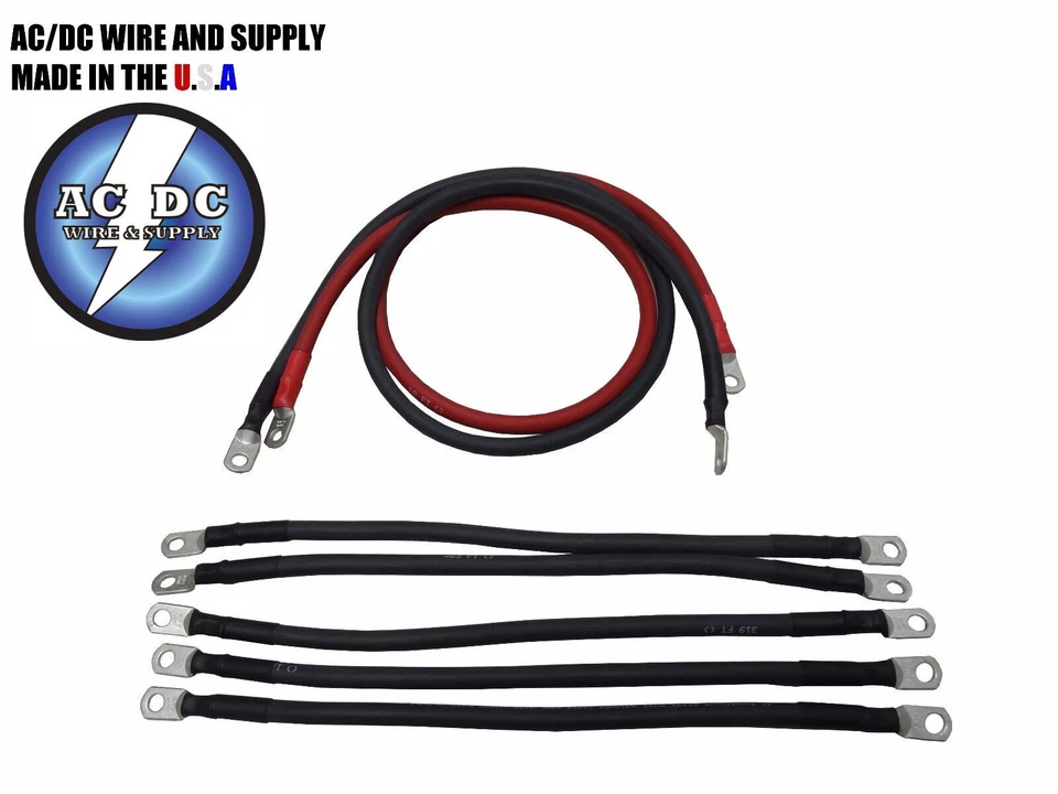 # 2 AWG HD Golfwagen Batteriekabel 7-teiliges Set Club Car 48 Volt Kabelsatz HERGESTELLT IN DEN USA