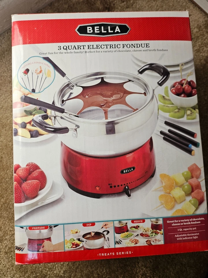 Bella 3 кварты емкость горшок электрический фондю лакомства серии большой бульон сыр (A5) - Изображение 2 из 4