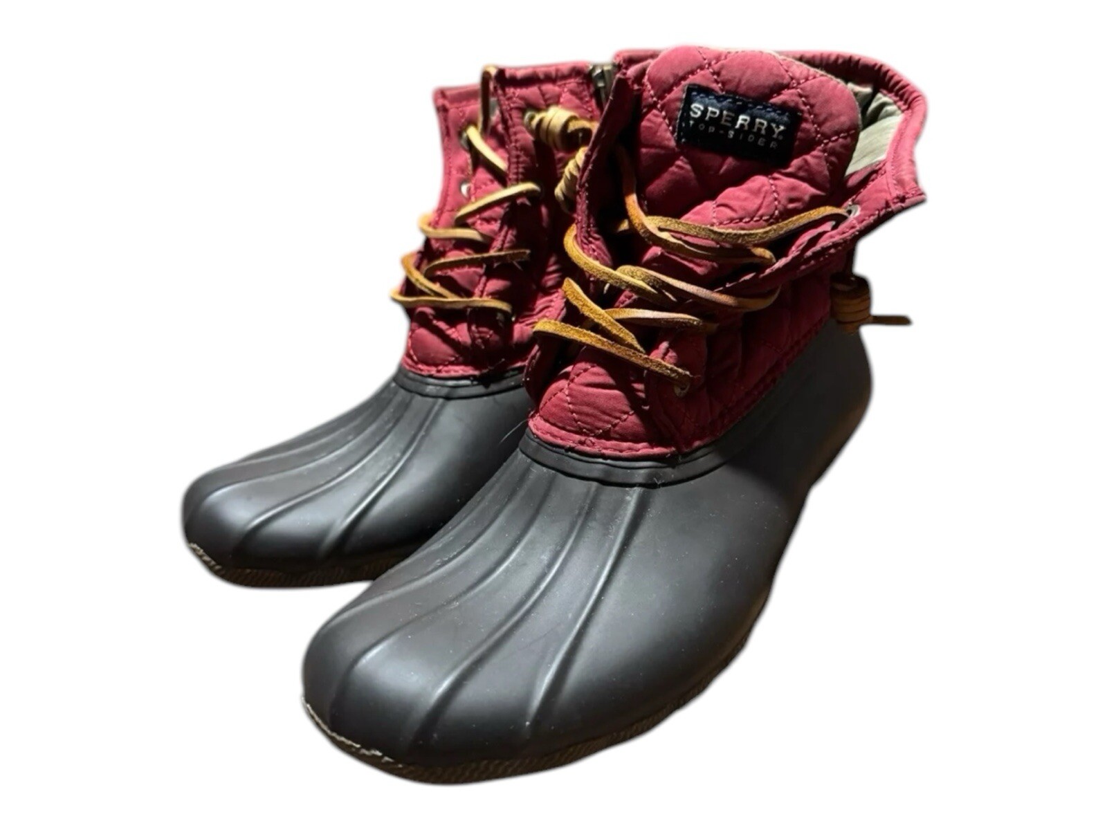 Sperry Women's Saltwater Chevron Quilted Duck Booties Utility Size 8 Waterproof image 3