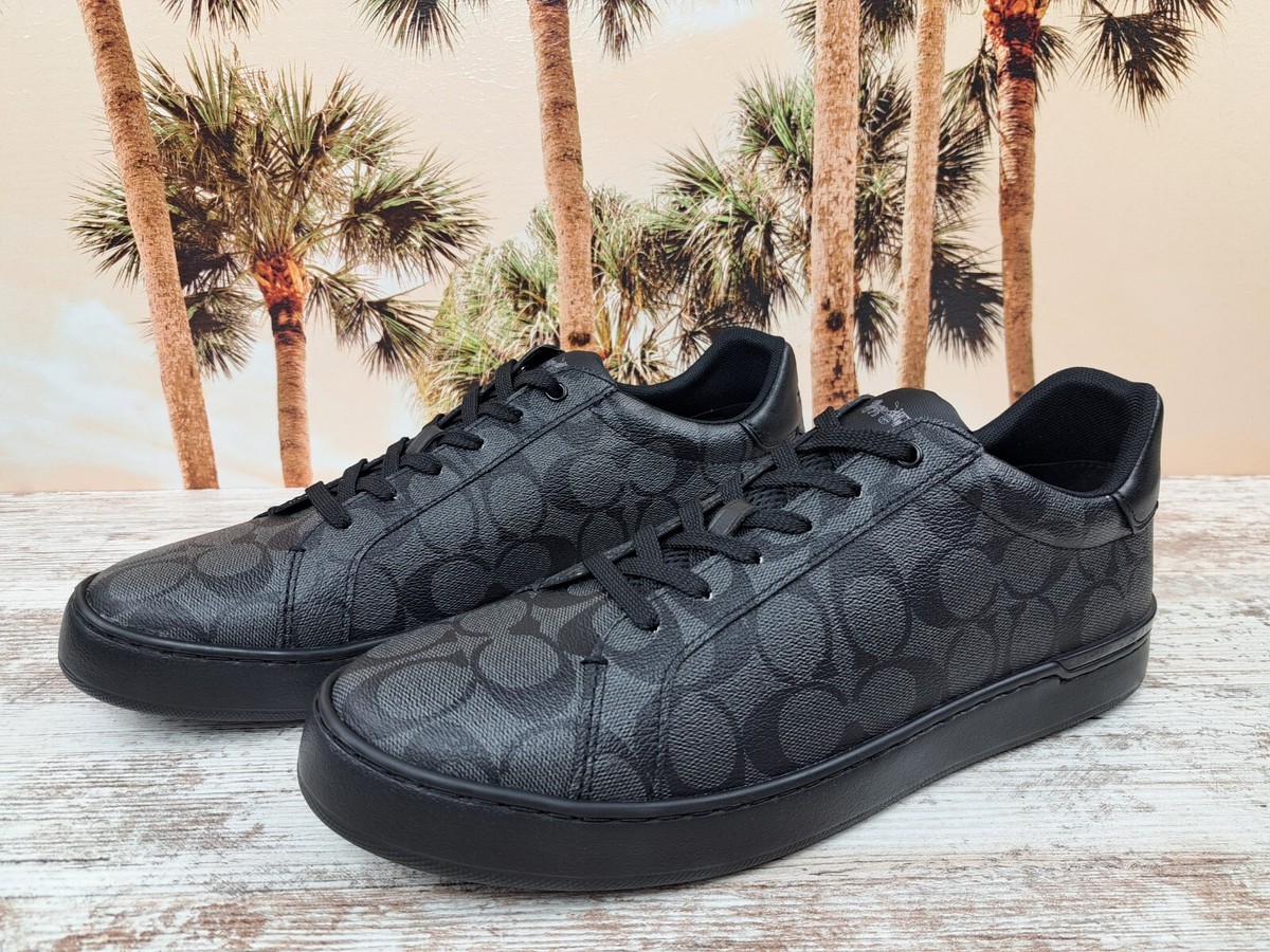 Coach Clip Signature Low Top Sneakers Black Casual Lifestyle