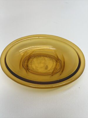 1960 s CROWFORD CHINA ITALY Amber  AMERICAN EAGLE ARROWS & STARS SOAP-DISH