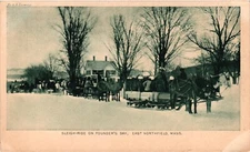 c1901 Horse Drawn Sleigh Ride East Northfield Massachusetts MA Vintage Postcard
