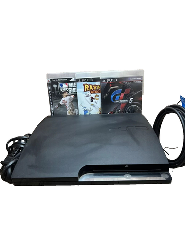 Sony PlayStation 3 PS3 Slim 160GB Console three games cable hdmi 3 Games Bundle