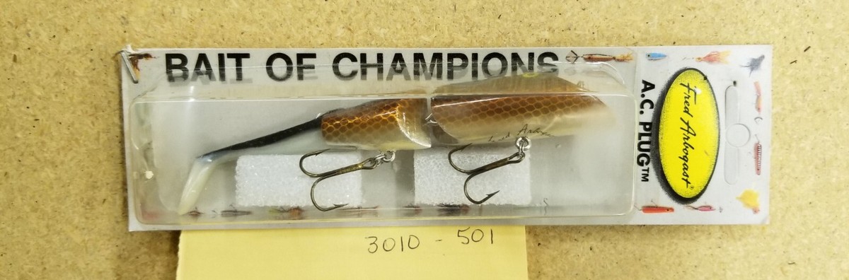 Leurre De Pêche Vintage Fred Arbogast A.C. Plug En Bois - 9 Pouces, Articulé, Modèle 3030-501