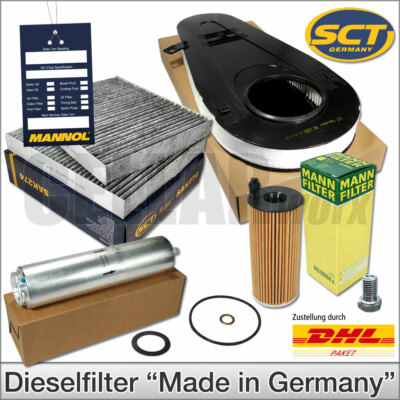 BMW 5er F10 F11 518d 520d 525d Inspektionspaket Filterset FIltersatz SCT + MANN