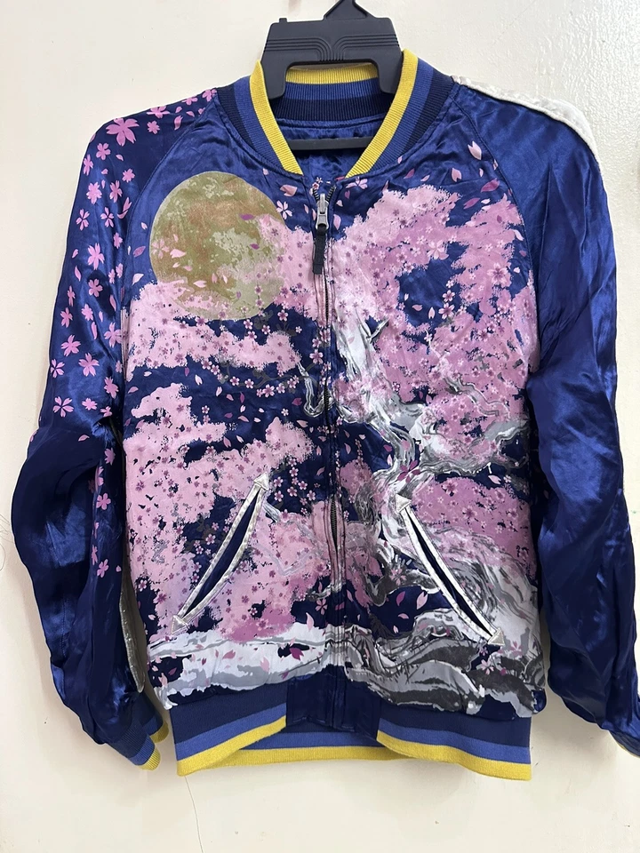 Sujakan Full Moon x Sakura Embroidered Reversible Jacket - Image 3 of 4