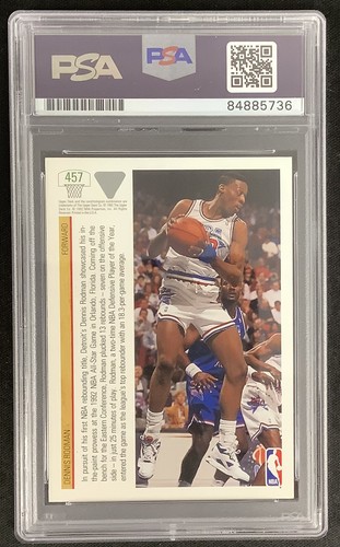 Dennis Rodman Signed 1992 UD #457 Card Sticker Basketball Autograph PSA/DNA - Picture 2 of 2