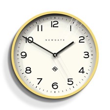Newgate® - Echo Number Three Wall Clock Matt Yellow Arabic Dial Step Movement