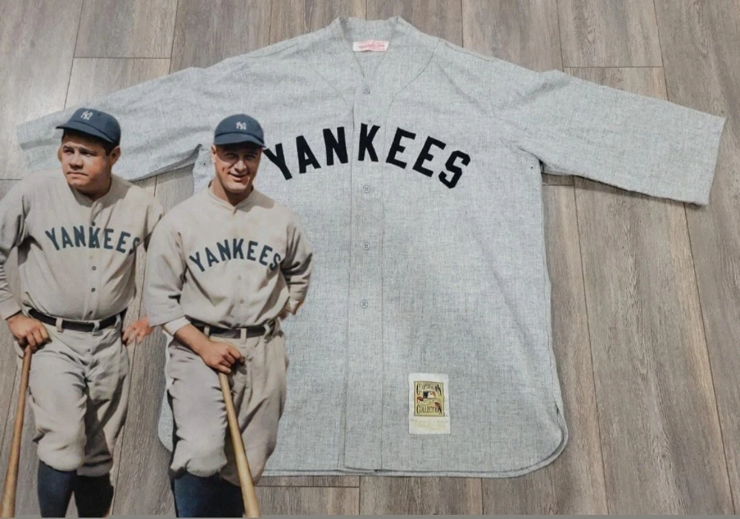 WOW! AUTHENTIC VINTAGE LOU GEHRIG YANKEES JERSEY 48 XL MITCHELL NESS WOOL  MLB