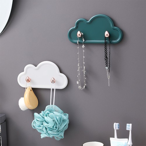 4pcs Cloud Shaped Multipurpose Plastic Small Wall Hooks Hook économies Decor Key Hanger