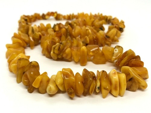 Old AMBER NECKLACE Gift Vintage Egg Yolk Beads Authentic Baltic Amber 56g 15569 - Picture 7 of 12