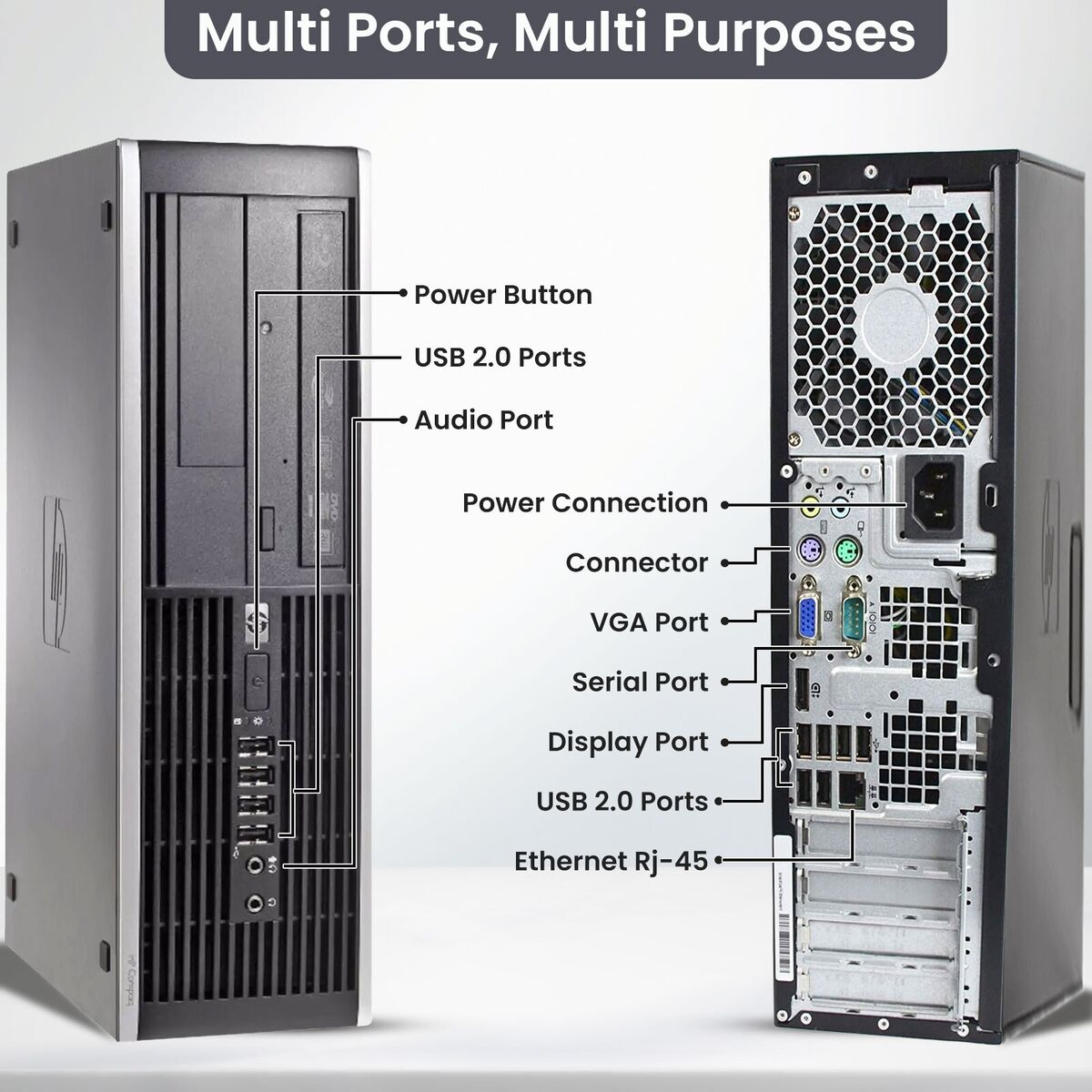 HP Compaq Desktop Computer PC Intel Core i3-2400 8GB RAM