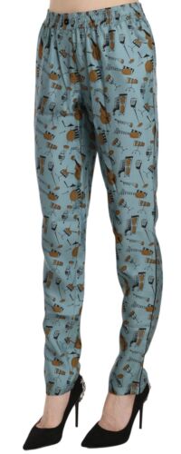 Dolce & Gabbana Pantalones Azul Musical Instrumentos Estampado Cónico IT36/US2/ - Imagen 3 de 4