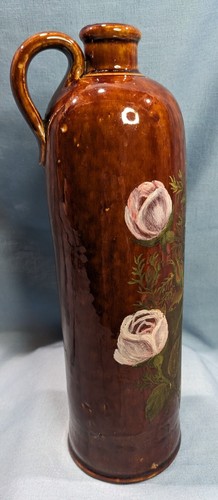Vintage Glazed, Hand Painted Amsterdam Stoneware Jug / Gin Bottle with Handle - Picture 4 of 9
