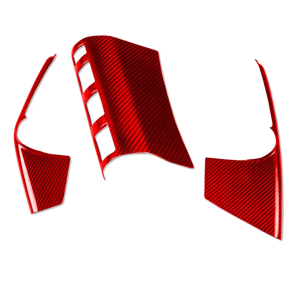 Cubierta de panel de interruptor VDC de consola de fibra de carbono seca roja para Nissan GT-R R35 2008-16 Foto 2 de 4