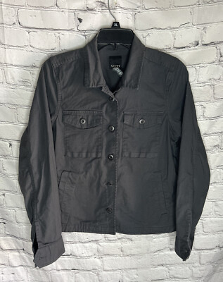 Vuori Womens Charcoal Ripstop Button Up Jacket Size Small