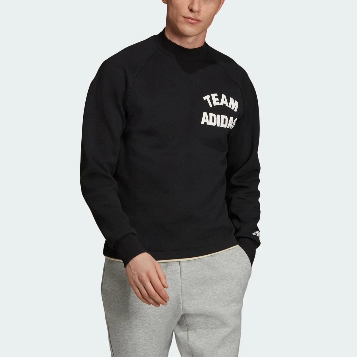 Adidas Men s VRCT Crew Sweatshirt Pullover Jumper Team adidas Top Black EA0383