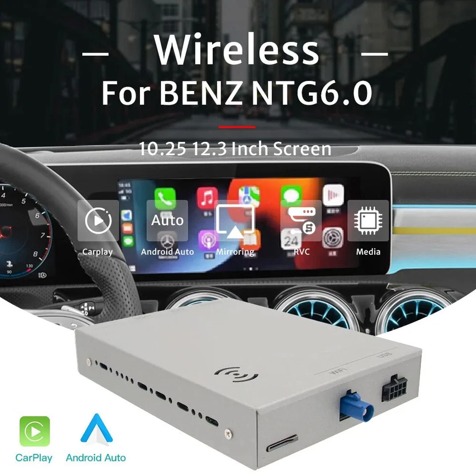 Wireless Carplay Android Auto For Mercedes-Benz A B G V Class GLB GLS GLE NTG6.0 Foto 3 de 4