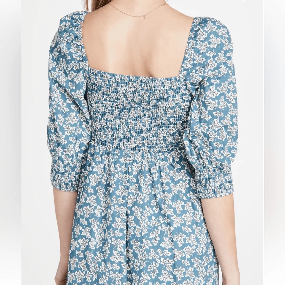 o.p.t. Vestido Azul Floral Pastoral Calado Talla S $140 Agotado Foto 3 de 4