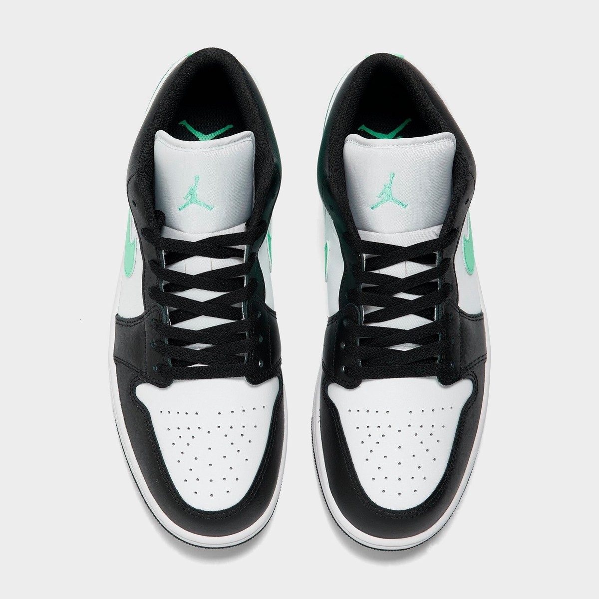 Jordan 1 Retro Low Basketball Shoes White / Black / Green