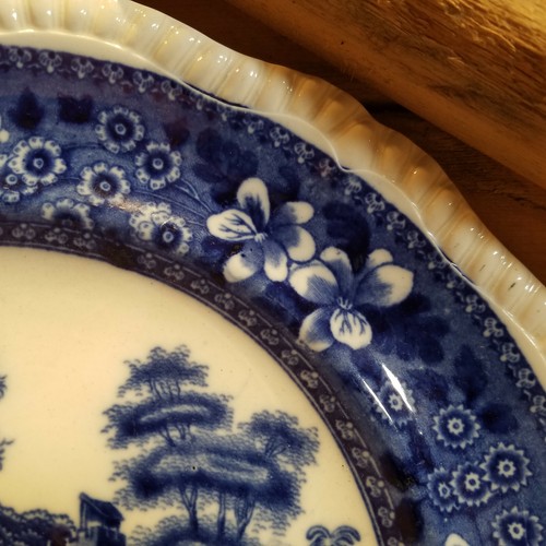 Piatto da portata Copeland Spode's Tower Transferware bordo Gadroon 10,5" - fienile swanky - Foto 7 di 12